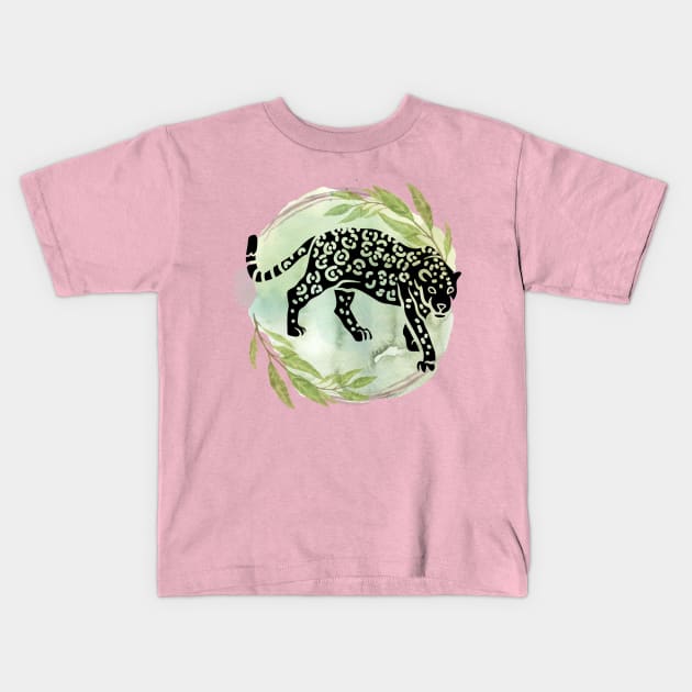 Jaguar silhouette Kids T-Shirt by Petprinty